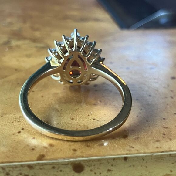 Natural Red Garnet Sterling Silver Ring Size 8 - Picture 5 of 9